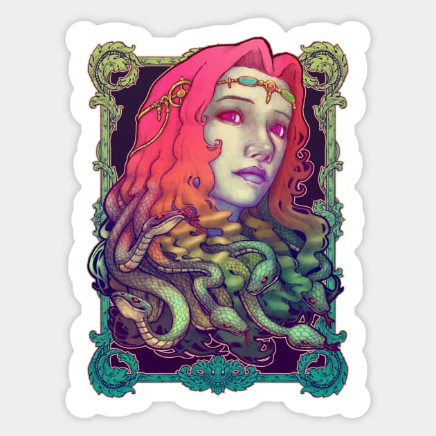 Medusa Devil Sticker by Villainmazk